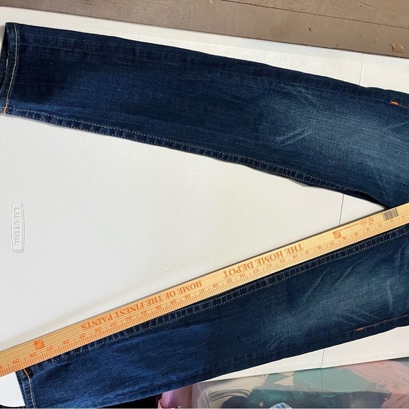 True Religion Stella Skinny Jeans Dark Wash Orange Embroidered Size 28 Q2 - Picture 8 of 10